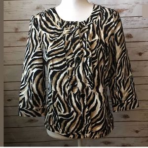 Charter Club Animal Print Jacket Blazer‎ Small SP